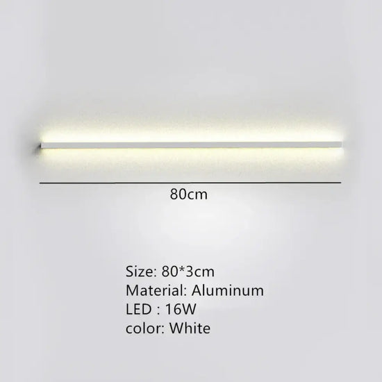 Applique Murale Led Design Élégant Contemporain 80Cm-Blanc / Lumière Blanche Chambre