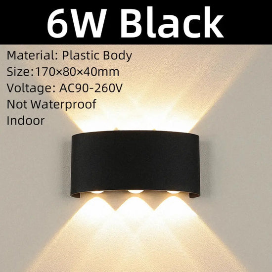 Applique Murale Led Design Élégant Contemporain. Black 6W / 1Pcs Package China | Warm White