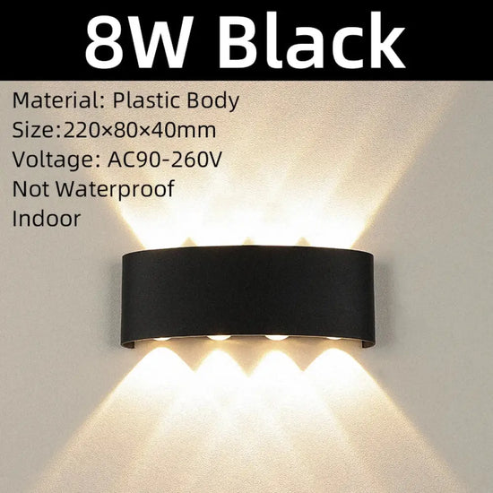 Applique Murale Led Design Élégant Contemporain. Black 8W / 1Pcs Package China | Cool