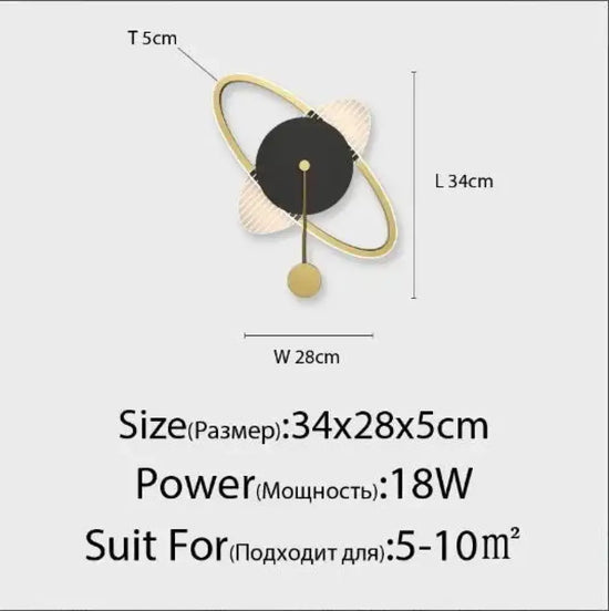 Applique Murale Led Design Élégant Intérieur 34X28X5Cm 18W / Blanc Froid Pas De Télécommande