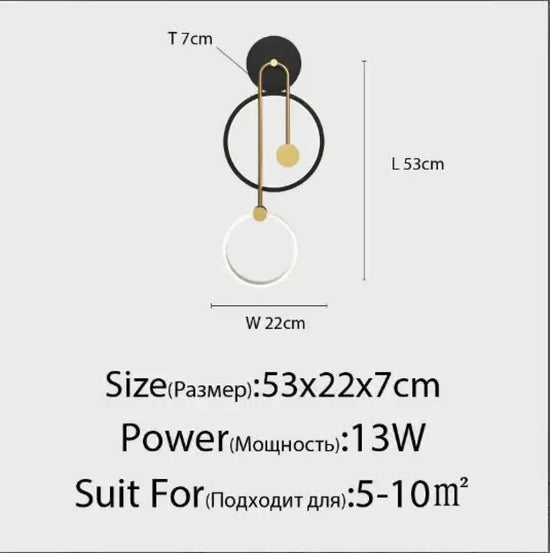 Applique Murale Led Design Élégant Intérieur 53Cm 13W Gauche / Blanc Froid Pas De Télécommande