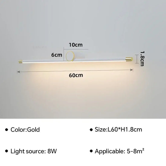 Applique Murale Led Design Élégant Lecture. 60Cm Blanc G / Chaud Chambre