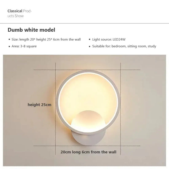 Applique Murale Led Design Élégant Minimaliste Type C Blanc / Chaud Chambre