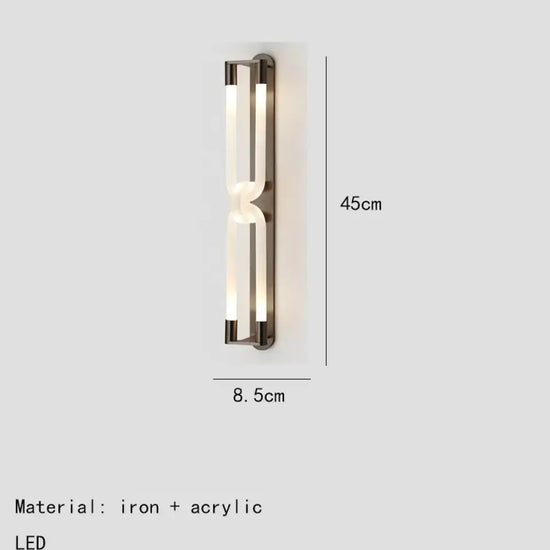 Applique Murale Led Design Élégante Moderne. 45Cm-Noir / Lumière Blanche Chambre