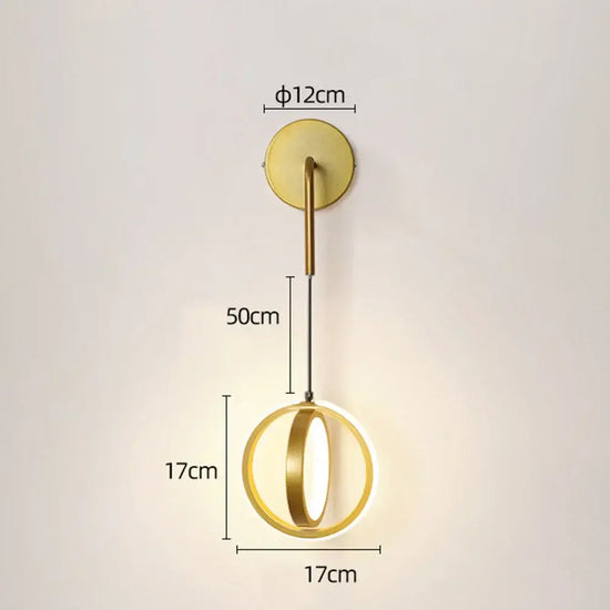 Applique Murale Led Design Épuré Contemporain. Or Chambre