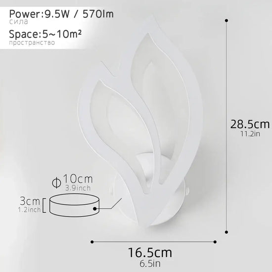 Applique Murale Led Design Feuille Lumineuse. Applique Chambre