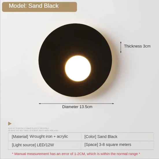 Applique Murale Led Design Lumineux Chic Noir / 11W Blanc Chaud (2700-3500K) Applique Chambre