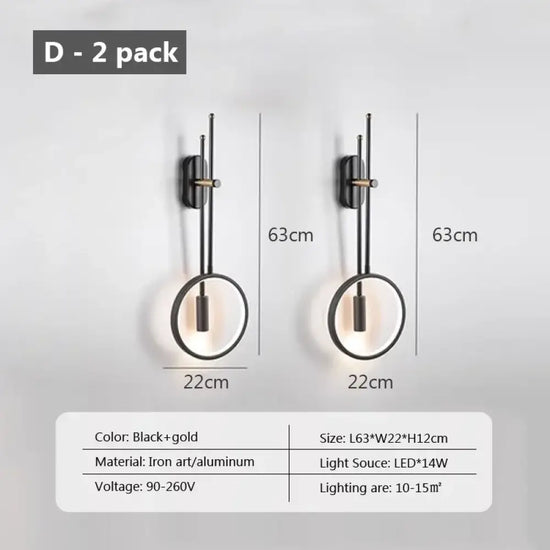 Applique Murale Led Design Lumineux Contemporain D 2Pack / Blanc Tricolore-No Rc Chambre