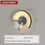 Applique Murale Led Design Lumineux Papillon. Black Right / Natural White Chambre