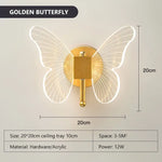 Applique Murale Led Design Lumineux Papillon. Butterfly / Warm White Chambre
