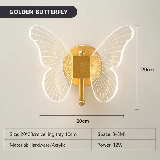 Applique Murale Led Design Lumineux Papillon. Butterfly / Warm White Chambre