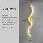 Applique Murale Led Design Minimaliste Chic. Or60Cm / Blanc Tricolore Chambre