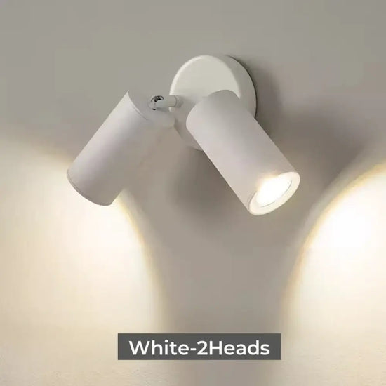 Applique Murale Led Design Moderne Rotative Blanc 2Têtes / Froid 6000K Chambre