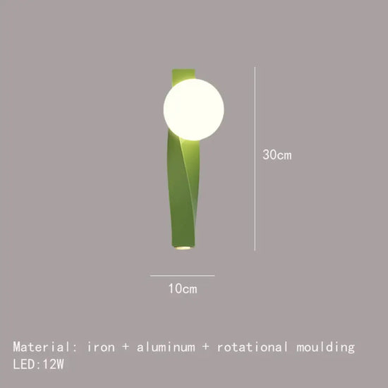 Applique Murale Led Élégante Design Contemporain 30Cm-Vert / 3 Modifiable Chambre
