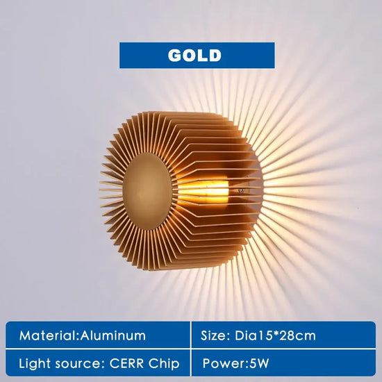 Applique Murale Led Élégante Design Contemporain Or / Blanc Chaud (2700-3500K) 5W Chambre