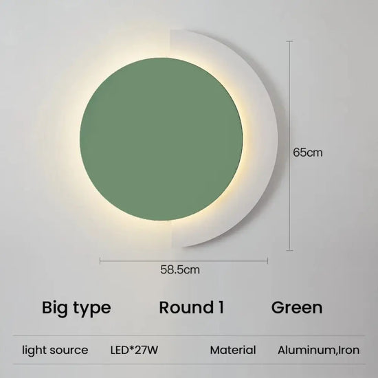 Applique Murale Led Élégante Design Contemporain R1 Vert Grand / Blanc Chaud (2700-3500K) Chambre