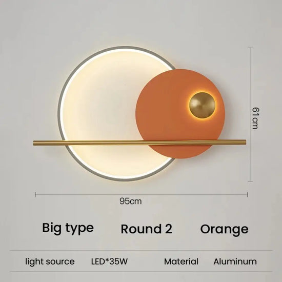 Applique Murale Led Élégante Design Contemporain R2 Orange Grand / Blanc Chaud (2700-3500K) Chambre