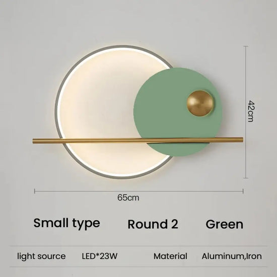 Applique Murale Led Élégante Design Contemporain R2 Vert Petit / Blanc Chaud (2700-3500K) Chambre