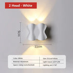 Applique Murale Led Élégante Design Extérieur. Blanc - 2 Têtes / Chaud Chambre