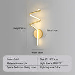 Applique Murale Led Élégante Design Lumineuse Or 50Cm / Blanc Froid Chambre