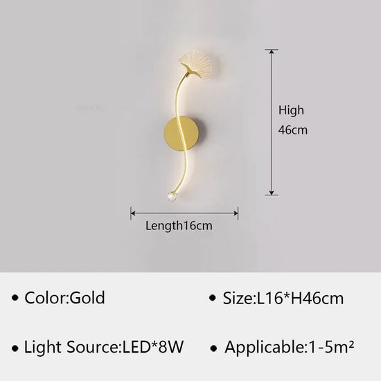 Applique Murale Led Élégante Design Lumineux Or C / Tricolore Applique Chambre