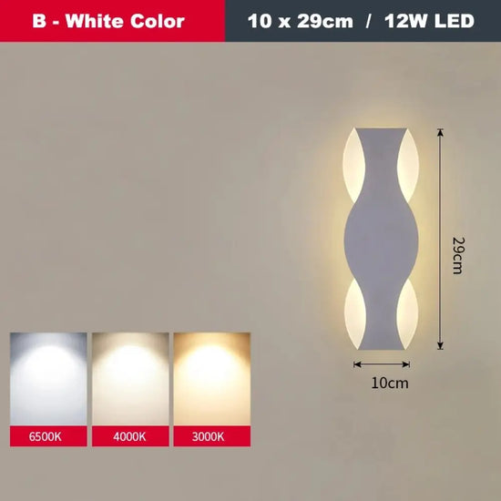 Applique Murale Led Élégante Design Minimaliste B Blanc 10X29Cm / Chaud (2700-3500K) Chambre