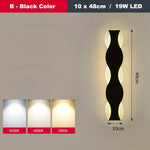Applique Murale Led Élégante Design Minimaliste B Noir 10X48Cm / Blanc Chaud (2700-3500K) Chambre