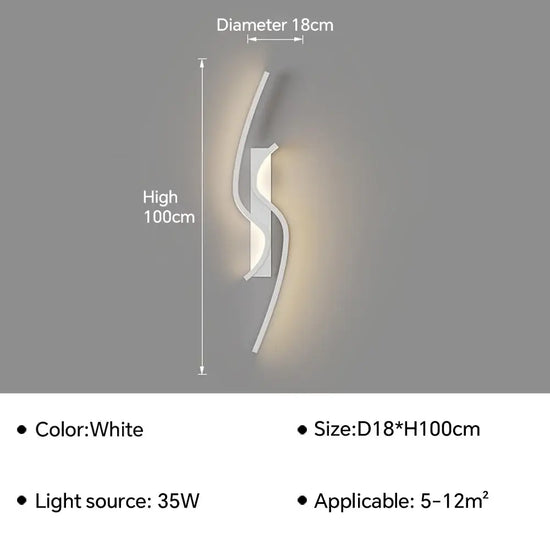 Applique Murale Led Élégante Design Minimaliste Blanc D100Cm / Tricolore (Pas De Rc) Applique