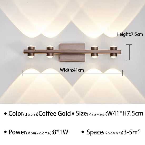 Applique Murale Led Élégante Design Minimaliste E-Café 4Têtes / Blanc Chaud Chambre