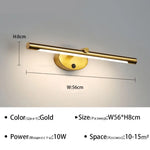 Applique Murale Led Élégante Design Minimaliste Or 56Cm / Blanc Froid Chambre