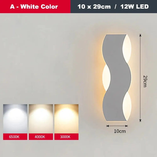 Applique Murale Led Élégante Design Minimaliste Un Blanc 10X29Cm / Chaud (2700-3500K) Chambre