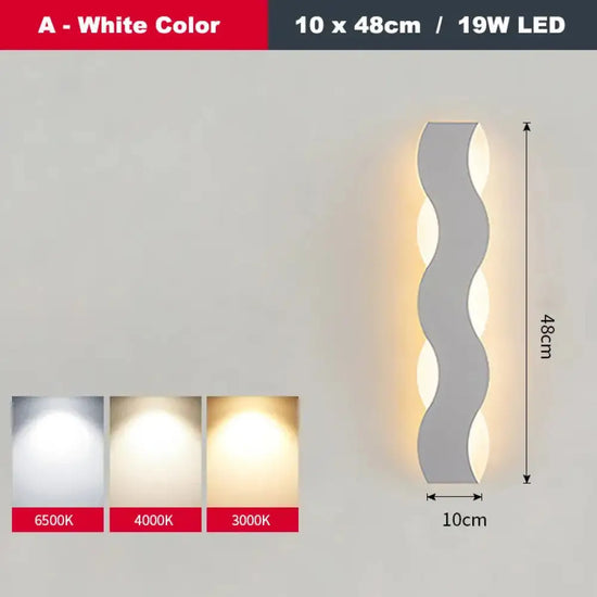 Applique Murale Led Élégante Design Minimaliste Un Blanc 10X48Cm / Chaud (2700-3500K) Chambre