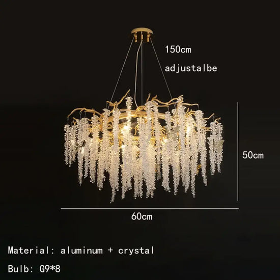 Applique Murale Led Élégante Dorée Design Luxe A-Rond 60Cm / 5000K Applique Chambre