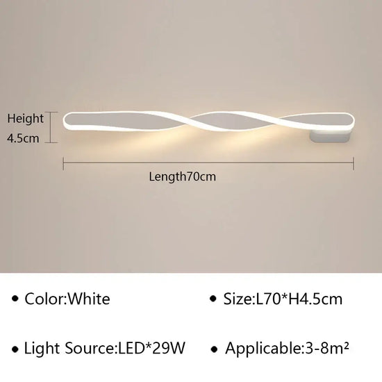 Applique Murale Led Élégante Et Design. Blanc D70Cm / Chaud Chambre