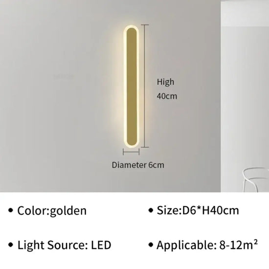 Applique Murale Led Élégante Et Design Urbain Gold 40Cm / Tricolor Light Applique Chambre