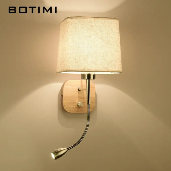Applique Murale Led Élégante Et Pratique Design Un Socle En Bois Chambre