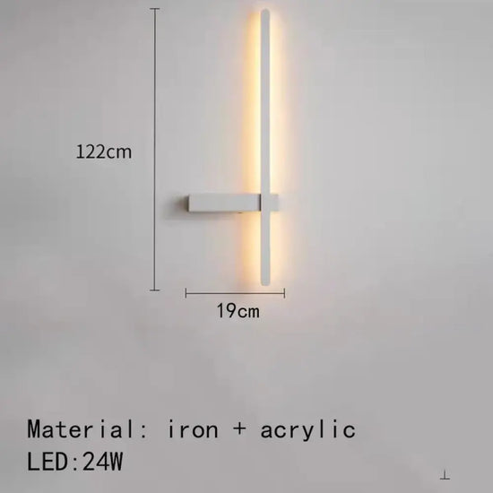 Applique Murale Led Épurée Élégante Contemporaine B-122Cm-Blanc / 3000K Applique Chambre
