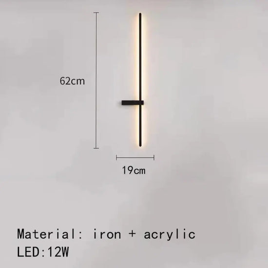 Applique Murale Led Épurée Élégante Contemporaine B-62Cm-Noir / 3000K Applique Chambre