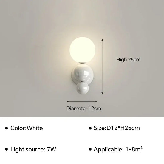 Applique Murale Led Épurée Minimaliste Scandinave A Blanc / Lumière Tricolore Chambre
