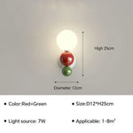 Applique Murale Led Épurée Minimaliste Scandinave A- Rouge Vert / Lumière Tricolore Chambre