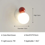 Applique Murale Led Épurée Minimaliste Scandinave B- Blanc Rouge / Lumière Tricolore Chambre