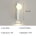 Applique Murale Led Épurée Minimaliste Scandinave C-40Cm Blanc / Lumière Tricolore Chambre