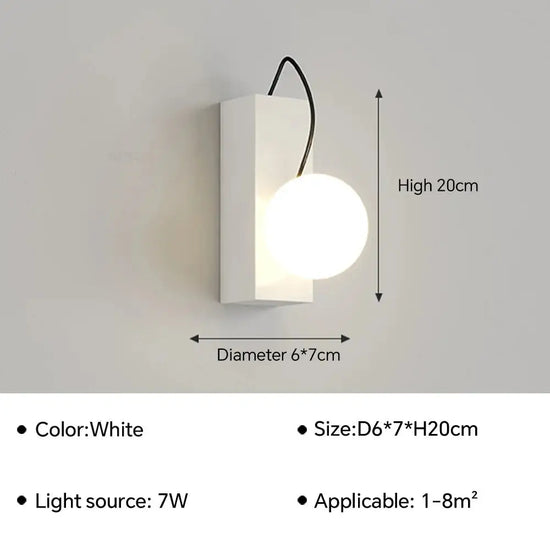 Applique Murale Led Épurée Minimaliste Scandinave Chambre