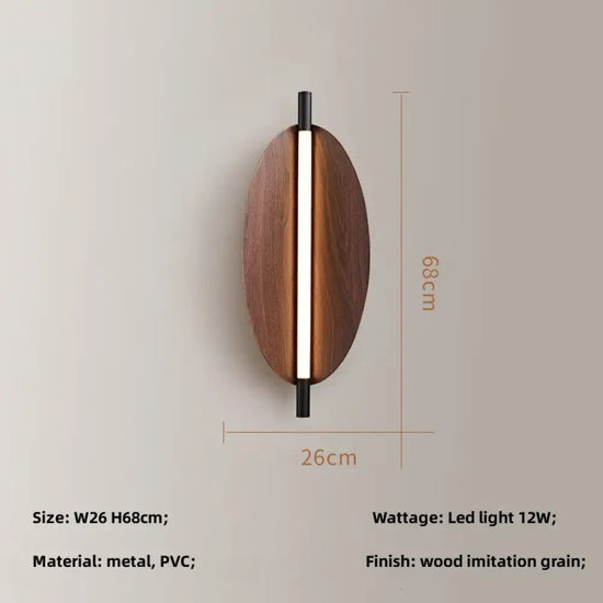 Applique Murale Led Épurée Naturelle Bois Brut. S / Lumière Chaude 3000K Chambre