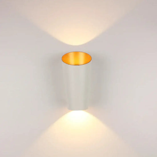 Applique Murale Led Étanche Extérieure Design Modèle 2 Or Blanc / Chaud (2700-3500K) Chambre