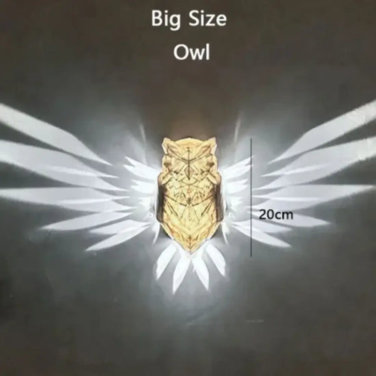 Applique Murale Led Hibou Unique Déco Salon. Chouette-Grande Taille / Blanc Froid (5500-7000K)