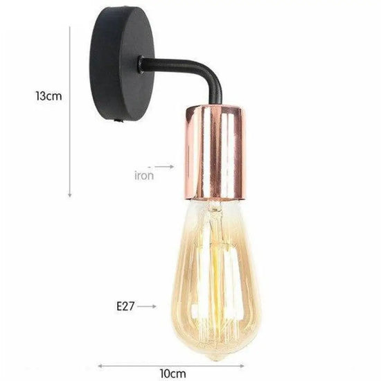 Applique Murale Led Industriel Rétro Élégant Rose Gold Chambre