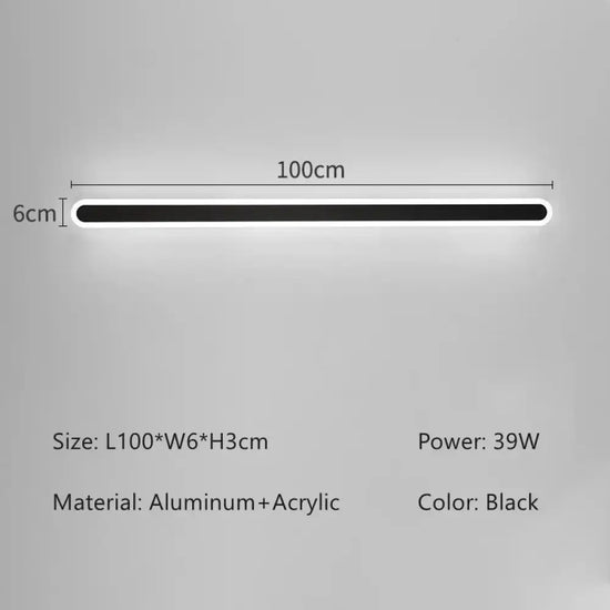 Applique Murale Led Intelligente Connectée Noir L100Cm / Gradation App Rc Applique Chambre