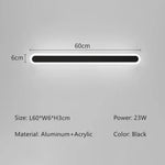 Applique Murale Led Intelligente Connectée Noir L60Cm / Gradation App Rc Applique Chambre