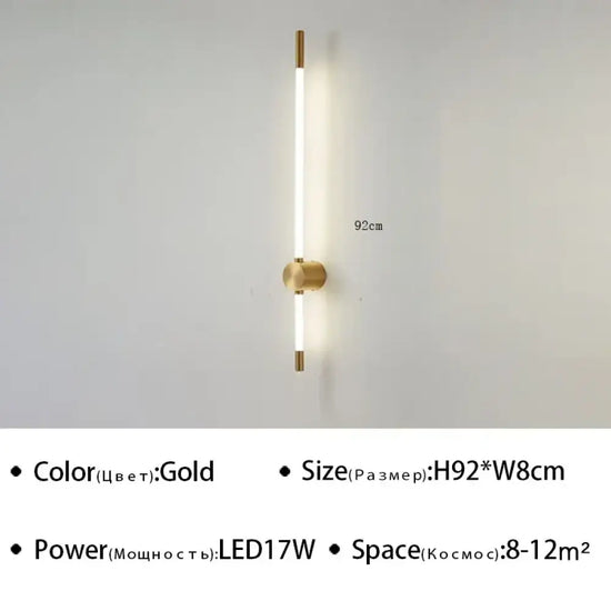 Applique Murale Led Lumineux Et Épuré B Or 92Cm / Blanc Tricolore Applique Chambre